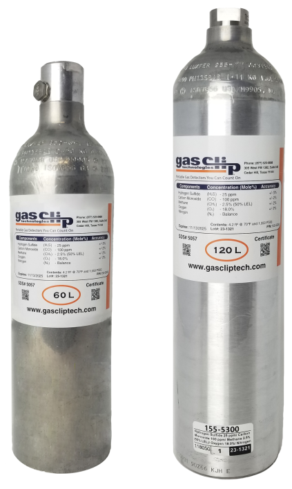 Single Gas Cylinder - H<sub>2</sub>S
